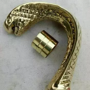 Антикварный дизайн змеи, твердый, лучшая ручная работа, винтажная викторианская стильная королевская кобра, дизайнерская черная инкрустация, твердый, 3-х складной деревянный