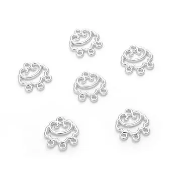 Антикварный двойной подвесной пенант из сплава с цветком сливы для самостоятельного изготовления ювелирных изделий, аксессуары для рукоделия 12x13mm серебряный