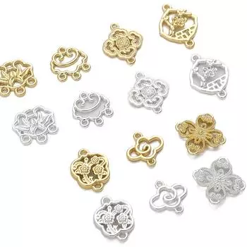 Антикварный двойной подвесной пенант из сплава с цветком сливы для самостоятельного изготовления ювелирных изделий, аксессуары для рукоделия 12x12mm серебряный