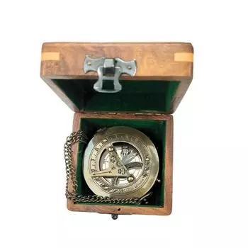 Антикварный компас с цепочкой, компас для солнечных часов, компас для путешествий