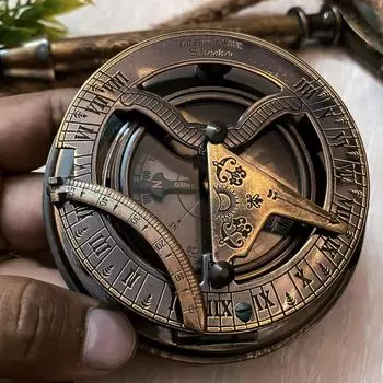 Антикварный компас с солнечными часами - подарок на 8-ю годовщину для мужчин, подарки для любимых, подарок на день рождения, рождественский подарок, памятный подарок на крещение