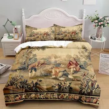 Антикварный комплект пододеяльников Aubusson King Queen Double Full Twin Single Size Комплект постельного белья EU single(135x200cm)