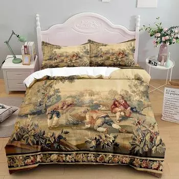 Антикварный комплект пододеяльников Aubusson King Queen Double Full Twin Single Size Комплект постельного белья US King 264x228cm