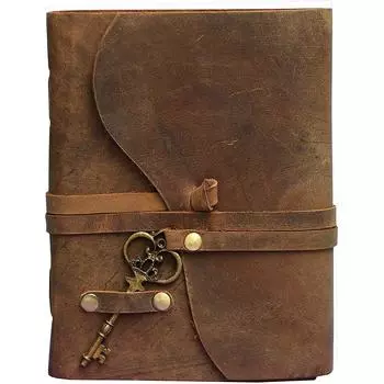 Антикварный кожаный журнал ручной работы. Винтажный антикварный альбом для рисования с краями Deckle Edge. 7 x 5 in коричневый