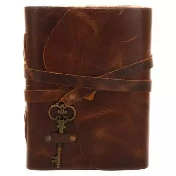 Антикварный кожаный журнал ручной работы. Винтажный антикварный альбом для рисования с краями Deckle Edge. 7 x 5 in коричневый