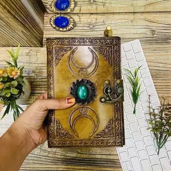 Антикварный кожаный журнал ручной работы, винтажный антикварный альбом для рисования с краями, подарок 7 x 5 in коричневый