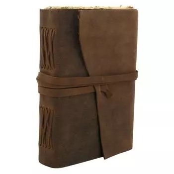 Антикварный кожаный журнал ручной работы, винтажный антикварный альбом для рисования с краями, подарок 7 x 5 in коричневый