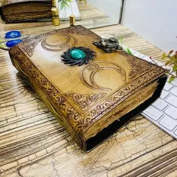 Антикварный кожаный журнал ручной работы, винтажный антикварный альбом для рисования с краями, подарок 7 x 5 in коричневый