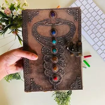 Антикварный кожаный журнал ручной работы, винтажный антикварный альбом для рисования с краями, подарок 10 x 13 in коричневый