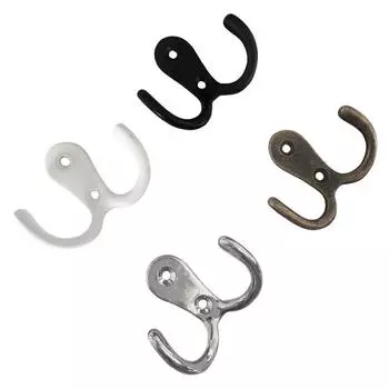 Антикварный крючок, маленькая настенная вешалка, пряжка, угловой замок, дверной крючок, защелка, деревянная коробка, мебельная фурнитура, двойной крючок чёрный