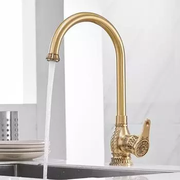 Антикварный кухонный кран с одним отверстием, выдвижной излив для кухонной мойки, распылительная головка, матовый никель, смеситель 6827