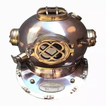 Антикварный латунный водолазный шлем ВМС США Mark V - цельная сталь, винтажный коллекционный предмет в морском стиле как