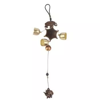 Антикварный металлический слон, церковные колокола, подвесные колокольчики, украшение для двери