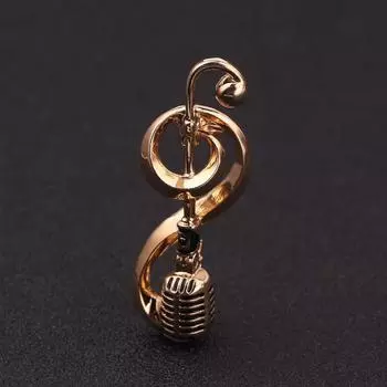 Антикварный микрофон музыкальная нота брошь воротник булавки женский корсаж шляпа ювелирные изделия подарок