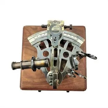 Морской секстант Морская астролябия Судовые приборы с деревянной коробкой Секстант Кельвина Хьюза
