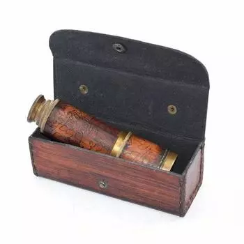 Антикварный польский телескоп 1920 года, шпионское стекло, декор пиратского телескопа, 17 дюймов M коричневый