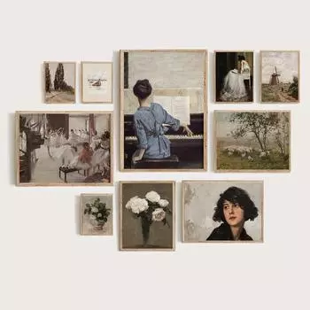 Антикварный портретный настенный постер и принты читающая женщина, винтажная французская женская роза, холст, картина, настенная живопись для спальни, Декор, живопись 21x30cm No Frame