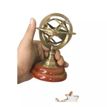 Антикварный старинный зодиакальный армиллярный латунный шар сфера астрология гороскоп знаки