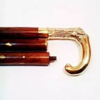 Антикварный стиль Викторианский Винтажный Дизайнерская Латунная Ручка Трость Деревянная Трость M