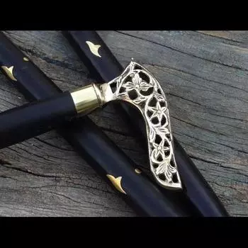 Антикварный стиль викторианской трости деревянная палка винтажная цельная ручка новая