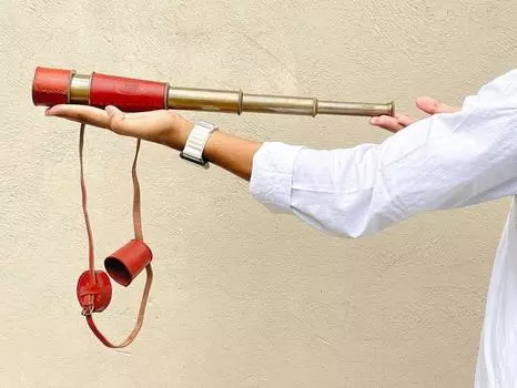 Антикварный телескоп из латуни и кожи, пиратский винтажный морской телескоп M аэро