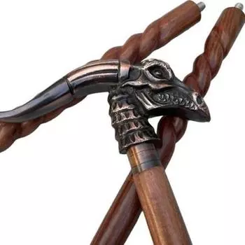 Антикварный вид Туманность Голова Дракона Деревянная трость Трость в викторианском стиле Жезлы Складные деревянные мужские и женские дизайнерские подарки