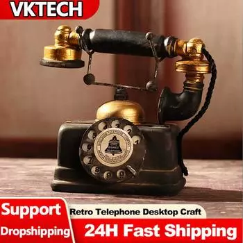 Антикварный винтажный настольный орнамент телефон модель ремесло бар украшение дома подарок сложное производство длительный прочный CHINA