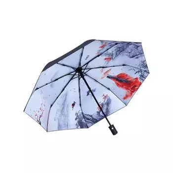 Антикварный зонт от солнца и дождя, автоматический черный складной зонт от солнца на клею для мужчин и женщин