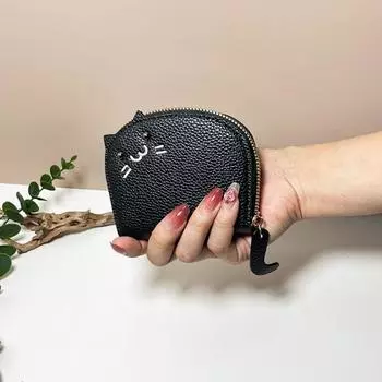 Антимагнитный держатель для ID-карты Мультяшный кот Визитница Милый кошелек для монет и ключей Женский