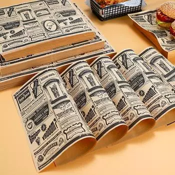 Антимасляная бумажная прокладка с ретро покрытием, маслостойкая и масловпитывающая жареная курица, кухня, выпечка, барбекю, коммерческое использование