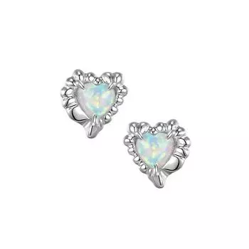 Anting Segitiga Batu Bulan Alami Desainer Asli untuk Wanita Perak Murni 925 Anting Opal Гипоаллергенный Perhiasan Hati perak