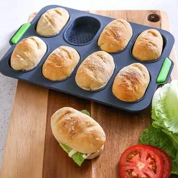 Антипригарная форма для хлеба, вечерние мини-противень для выпечки багета, силиконовый круглый инструмент для выпечки хлеба, сковорода для багета