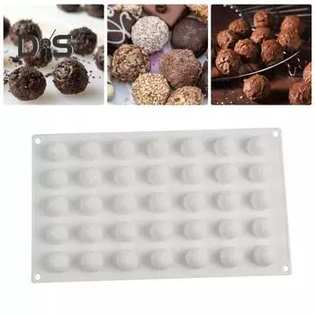 Антипригарная форма для торта, 35 полостей, легкая круглая шариковая форма для шоколада, инструмент для выпечки белый