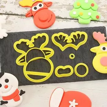 Антипригарная мультяшная форма для выпечки, 3D инструмент для украшения торта, Санта-Клаус, Лось, Снеговик, Рождественская елка, печенье B