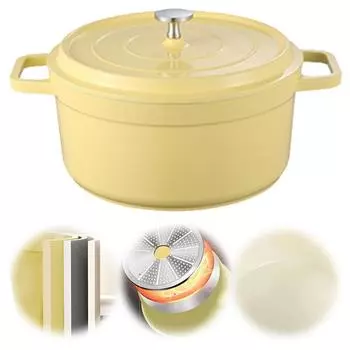 Антипригарная посуда для сохранения тепла Эмалированная литая алюминиевая жаровня с крышкой Мини-литая алюминиевая кастрюля Кастрюля Кухонные гаджеты 20CM красный