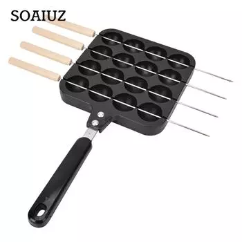 Антипригарная сковорода для гриля Такояки, тарелка, форма для выпечки, противень чёрный