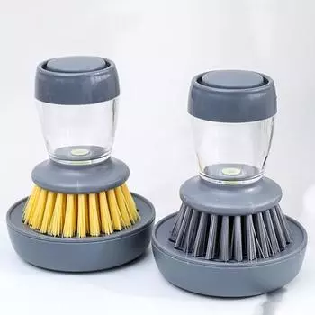 Антипригарное масло Очиститель для посуды Пресс-типа для дома и кухни Щетка для дезинфекции Инструменты Губка Щетка Автоматическая Гидравлическая Посудомоечная машина для женщин Уникальный Sponge Head серый