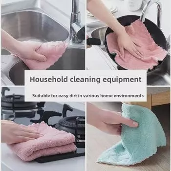 Антипригарное маслопоглощающее полотенце для мытья посуды - плотная, впитывающая воду, многофункциональная, обезжиривающая тряпка для мытья посуды (1 кусок) 15*25 rectangle