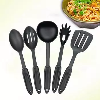 Антипригарное покрытие Набор кухонных принадлежностей Черный дуршлаг Посуда для готовки Лопатка Итальянская паста Style E