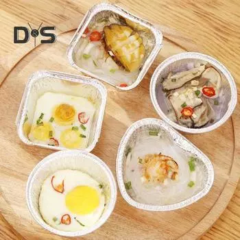 Антипригарные чашки для кексов, 20 шт., пищевые экологически чистые термостойкие водонепроницаемые чашки для кексов из алюминиевой фольги, вкладыши для выпечки, товары для дома Round