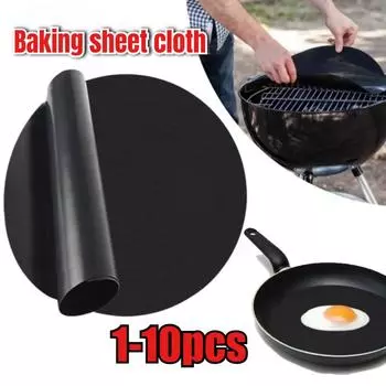 Антипригарные коврики для гриля для барбекю, термостойкие коврики для гриля, многоразовые круглые коврики для гриля, Grillmatte, аксессуары для барбекю, кухня 1pcs чёрный