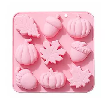 Антипригарные силиконовые формы для выпечки – легко моются и формы для шоколада с тыквой и кленовым листом розовый