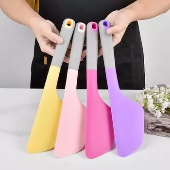 Антипригарные силиконовые кухонные лопаточки для выпечки, скребок для смешивания муки и торта, инструменты для кисточек для торта жёлтый