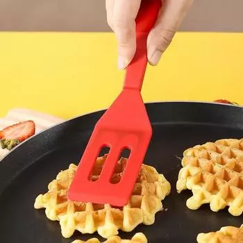 Антипригарный шпатель из пищевой термостойкой полой нержавеющей стали с защитой от царапин, для сервировки еды, переворачивания яиц, стейков, кухонная лопатка A красный