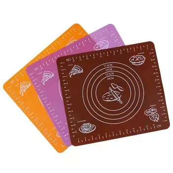 Антипригарный силиконовый коврик для раскатки теста, подкладка для кондитерских изделий, тортов, паста для форм для выпечки оранжевый