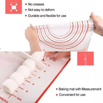 Антипригарный силиконовый коврик для выпечки, коврик для теста, коврик для раскатки теста, формы для выпечки 26x29cm красный