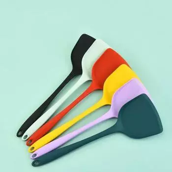 Антипригарный силиконовый шпатель для говядины, мяса, яиц, кухонный скребок, широкий инструмент для пиццы, лопатка, кухонная утварь, кухонные принадлежности жёлтый