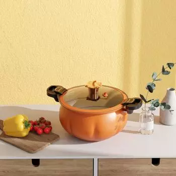 Антипригарный тыквенный микрокастрюля из очищенного железа тыквенный суп-кастрюля многофункциональная тушение 8L зелёный