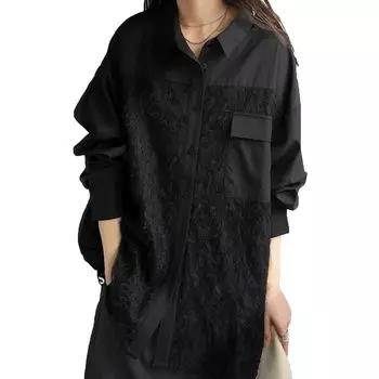 [antiqua] [Antica] race shirt ladies tops Haori PK-01271 Onesize 05 black