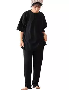 Antiqua Room Wear Верхний и нижний комплект L 05 Черный [antiqua] Женский Мужской WW001WW-001S